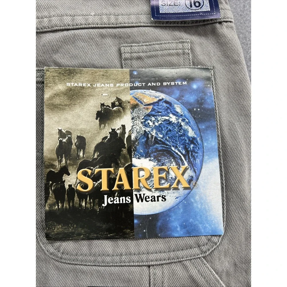 VTG Starex Jeans Boys Sz 16 Gray Carpenter Cotton Duck Ripstop